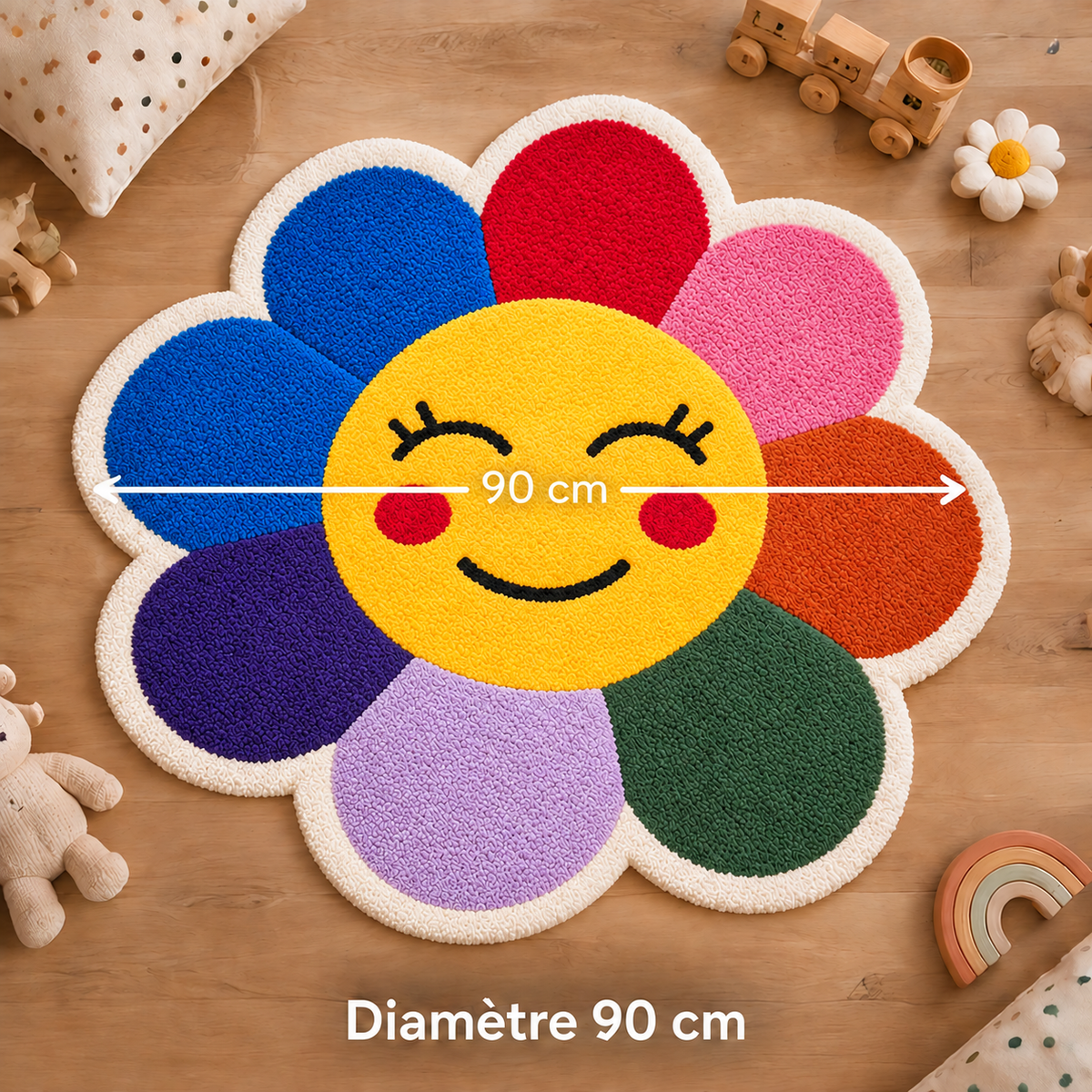 Vif – diamètre du tapis fleur : 90 cm