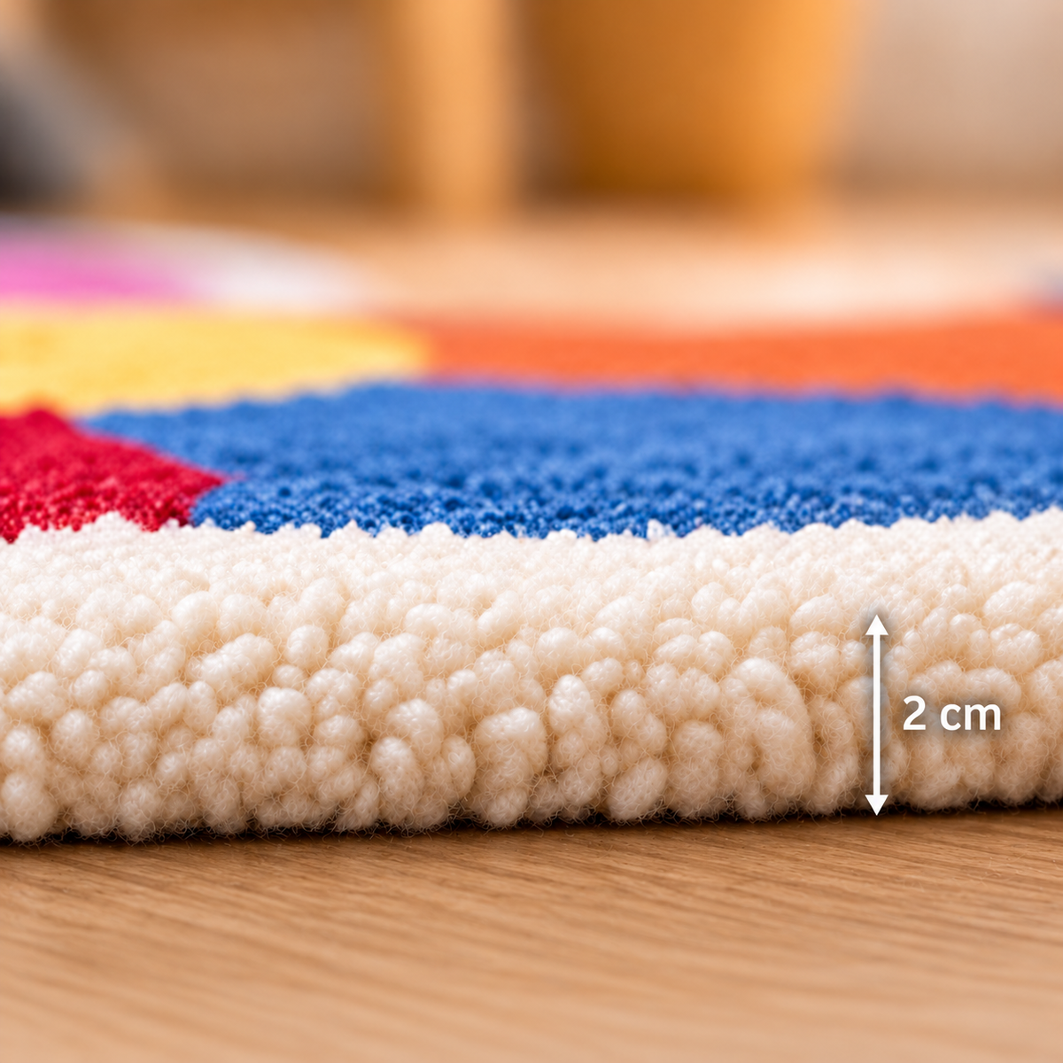 Vif – épaisseur du tapis tufté : 2 cm