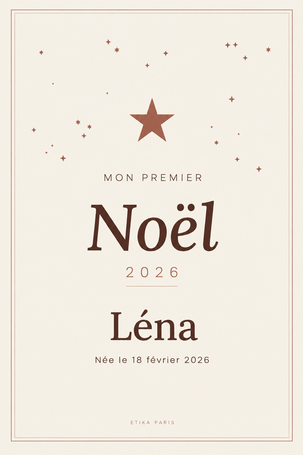 Affiche « Mon premier Noël » personnalisée – prénom & date de naissance