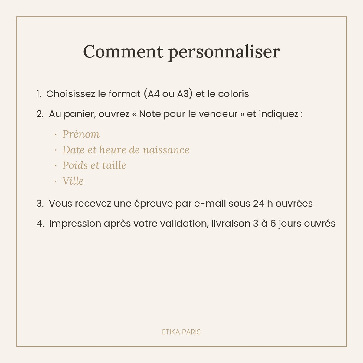 Comment personnaliser votre affiche de naissance en 4 étapes