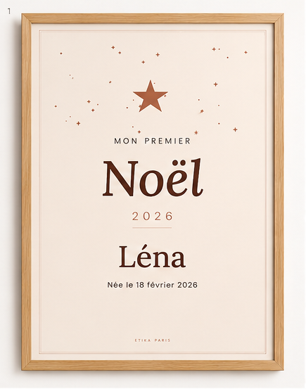 Affiche Mon premier Noël personnalisée incluse dans le duo