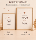 Affiche « Mon premier Noël » personnalisée – prénom & date de naissance