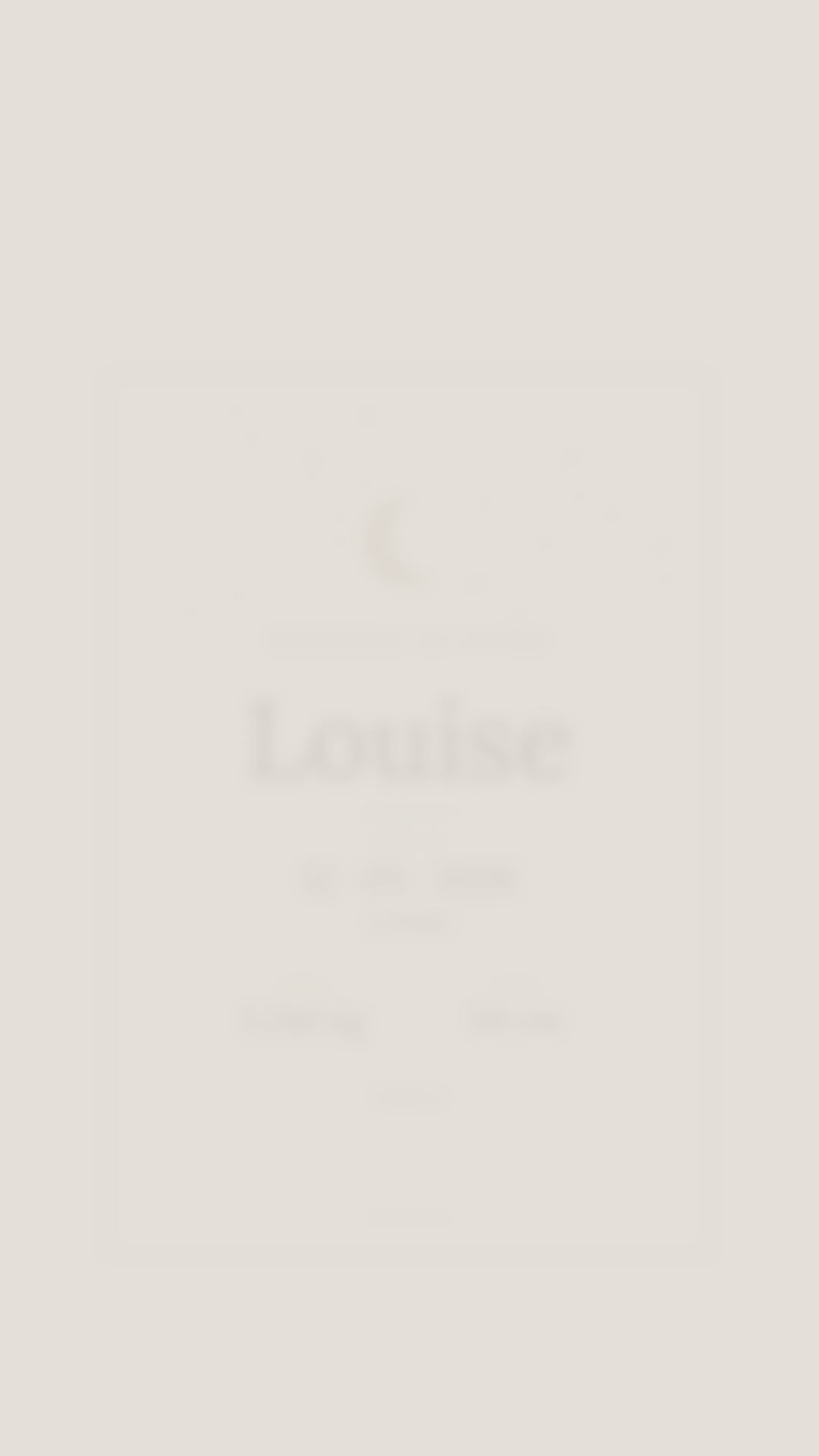 Affiche de naissance personnalisée – Lune & étoiles (prénom, date, poids, taille)